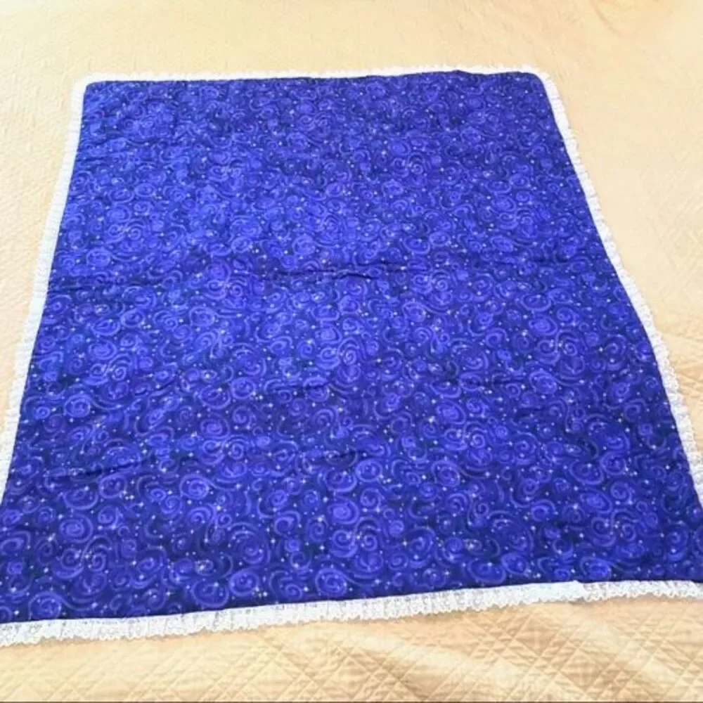 Quilted Square Patch Quilt Tie Brightly Colored 42 x 37 inches